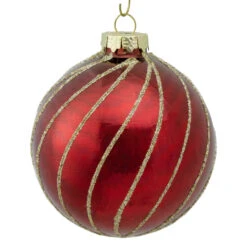 4ct Burgundy Red And Gold Glitter Striped Glass Christmas Ball Ornaments 3" (76mm) -Optimal Christmas Shop northlight wy88920 3 updated2022 64023.1677045302