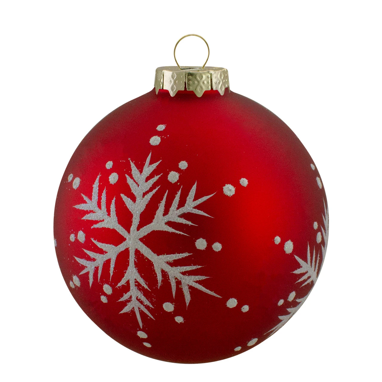 Set Of 4 Matte Red Glass Ball Christmas Ornaments 3.25-Inch (80mm) 7 Set Of 4 Matte Red Glass Ball Christmas Ornaments 3.25-Inch (80mm) - Image 5