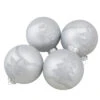Set Of 4 Silver Glass Ball Christmas Ornaments 3.25" (80mm) -Optimal Christmas Shop northlight wy88923 fixed 95682.1667490806