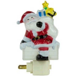 6.25" Santa In Chimney Frosted Christmas Night Light -Optimal Christmas Shop northlight y92486 1new 25947.1667517958