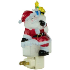 6.25" Santa In Chimney Frosted Christmas Night Light -Optimal Christmas Shop northlight y92486 2new 14649.1667517958