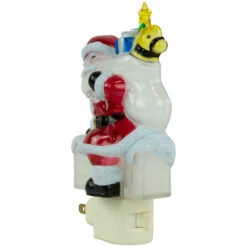 6.25" Santa In Chimney Frosted Christmas Night Light -Optimal Christmas Shop northlight y92486 3new 51810.1667517959
