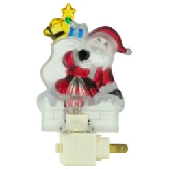 6.25" Santa In Chimney Frosted Christmas Night Light -Optimal Christmas Shop northlight y92486 4new 67088.1667517959