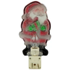 6.75" Santa With Gift Frosted Christmas Night Light -Optimal Christmas Shop northlight y92487 4bnew 19629.1667554556