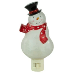 6.75" Snowman Wearing Red Scarf Christmas Night Light -Optimal Christmas Shop northlight y92488 1 new 27854.1667531696