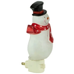 6.75" Snowman Wearing Red Scarf Christmas Night Light -Optimal Christmas Shop northlight y92488 2 68665.1667531696