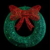 24" LED Lighted Green Glitter Wreath With Red Bow Outdoor Christmas Decoration -Optimal Christmas Shop northlight ye92361updated 36075.1667657100