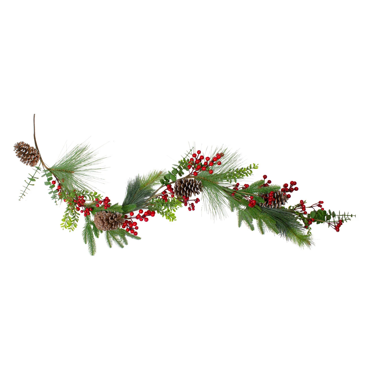 5' X 10" Berry Pine And Eucalyptus Artificial Christmas Garland - Unlit 3 5' X 10" Berry Pine And Eucalyptus Artificial Christmas Garland - Unlit