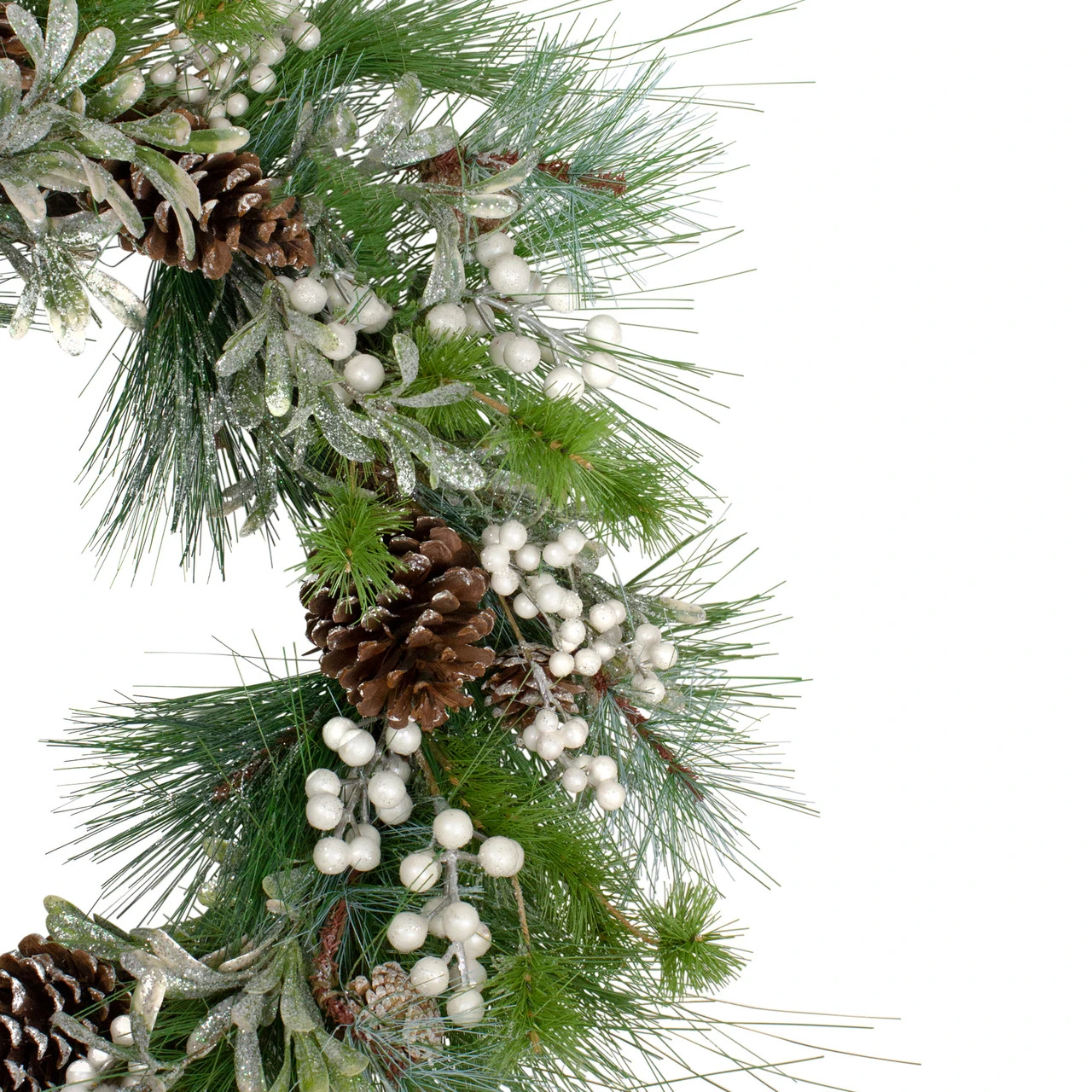 Glittered White Berry And Pinecone Artificial Christmas Wreath, 30-Inch, Unlit 5 Glittered White Berry And Pinecone Artificial Christmas Wreath, 30-Inch, Unlit - Image 3