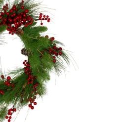 24-Inch Mixed Pine And Red Berry Artificial Christmas Wreath - Unlit -Optimal Christmas Shop northlight yk87886 1 84940.1667576911
