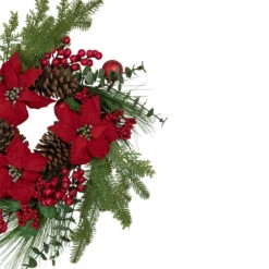 Artificial Red Berry And Poinsettia Christmas Wreath, 22-Inch, Unlit 9 Artificial Red Berry And Poinsettia Christmas Wreath, 22-Inch, Unlit -Optimal Christmas Shop northlight yk93229 220copy 91521.1667535784