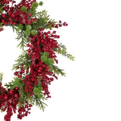 Artificial Frosted Red Berry And Pine Christmas Wreath, 28-Inch, Unlit -Optimal Christmas Shop northlight yk93235 2 49119.1667530207