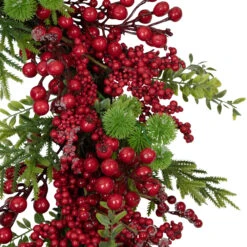 Artificial Frosted Red Berry And Pine Christmas Wreath, 28-Inch, Unlit -Optimal Christmas Shop northlight yk93235 3 10095.1667530206