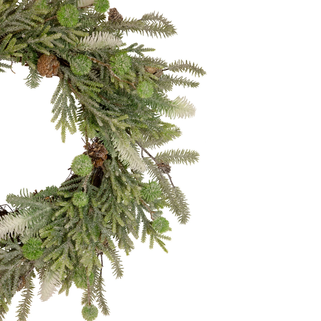 Artificial Christmas Wreath With Frosted Foliage And Pine Cones, 24-Inch, Unlit 6 Artificial Christmas Wreath With Frosted Foliage And Pine Cones, 24-Inch, Unlit - Image 4