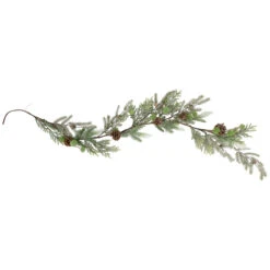 5' X 8" Artificial Christmas Garland With With Frosted Foliage And Pine Cones, Unlit