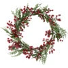 Frosted Red Berries With Leaves And Pine Artificial Christmas Wreath, 18-inch, Unlit -Optimal Christmas Shop northlight yk93252 1 87005.1678118185