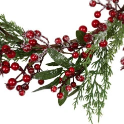 Frosted Red Berries With Leaves And Pine Artificial Christmas Wreath, 18-inch, Unlit -Optimal Christmas Shop northlight yk93252 3 95088.1678118186