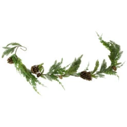 5' Assorted Pine And Pinecone Artificial Christmas Garland, Unlit