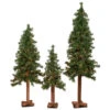 Set Of 3 Pre-Lit Woodland Alpine Artificial Christmas Trees 5' - Clear Lights -Optimal Christmas Shop northlight ynt755 gr updated 28075.1667327479