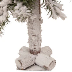 Set Of 3 Slim Flocked Alpine Artificial Christmas Trees 5' - Unlit -Optimal Christmas Shop northlight ynt775 fk 5 update 10666.1667578232