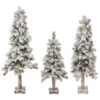 Set Of 3 Slim Flocked Alpine Artificial Christmas Trees 5' - Unlit -Optimal Christmas Shop northlight ynt775 fk updated 56824.1667578230