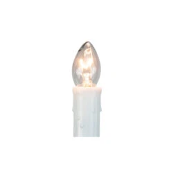 10-Count White C7 Candle Pathway Markers Christmas Lights, White Wire -Optimal Christmas Shop northlight ys15774 3 01287.1683557216