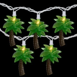 10-Count Green Tropical Palm Tree Outdoor Patio String Light Set, 7.25ft White Wire -Optimal Christmas Shop northlight ys18858 3 48730.1667534160