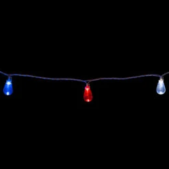 10ct Red, White And Blue LED Edison Style Lights, 9ft White Wire -Optimal Christmas Shop northlight ys18867 1 19404.1667536259