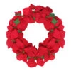 24" Red Artificial Poinsettia Flower Christmas Wreath - Unlit -Optimal Christmas Shop northlight ys28029updated 76572.1667573577