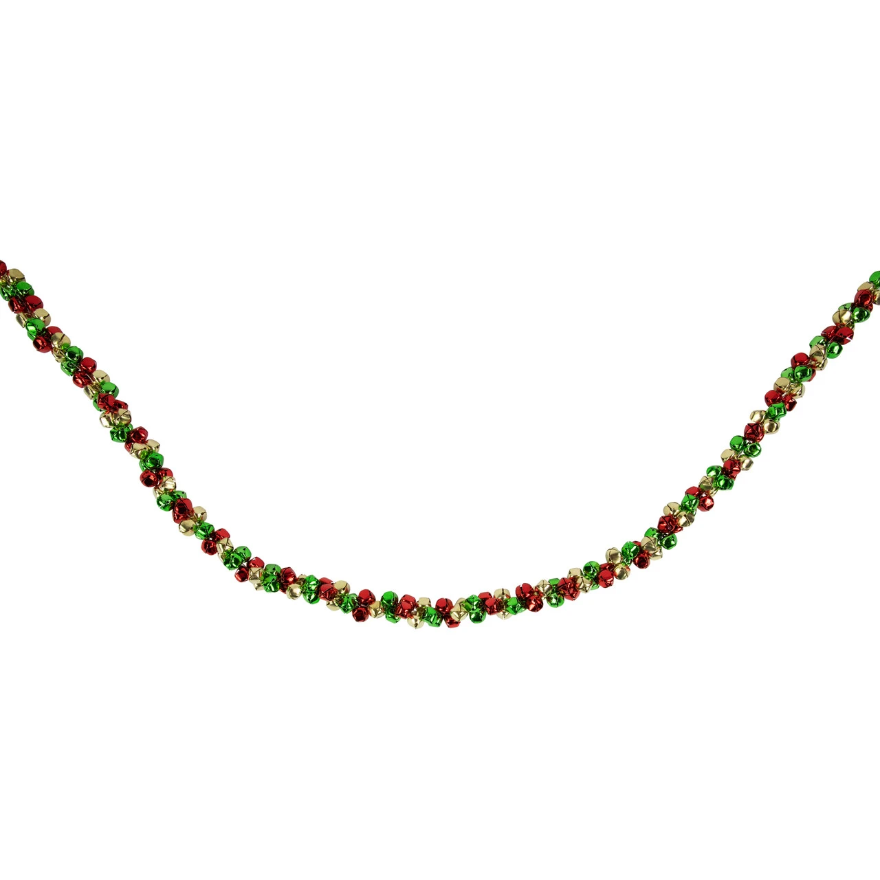 5' Green, Gold And Red Jingle Bell Christmas Garland, Unlit 7 5' Green, Gold And Red Jingle Bell Christmas Garland, Unlit - Image 5