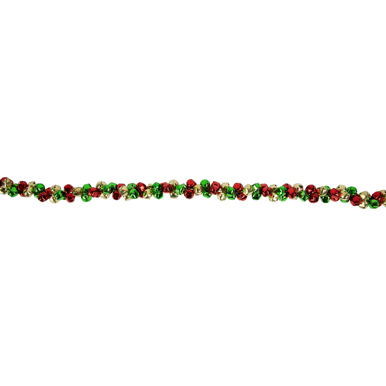 5' Green, Gold And Red Jingle Bell Christmas Garland, Unlit 8 5' Green, Gold And Red Jingle Bell Christmas Garland, Unlit - Image 6