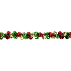 5' Green, Gold And Red Jingle Bell Christmas Garland, Unlit 16 5' Green, Gold And Red Jingle Bell Christmas Garland, Unlit -Optimal Christmas Shop northlight ys28302 04 06089.1686600977