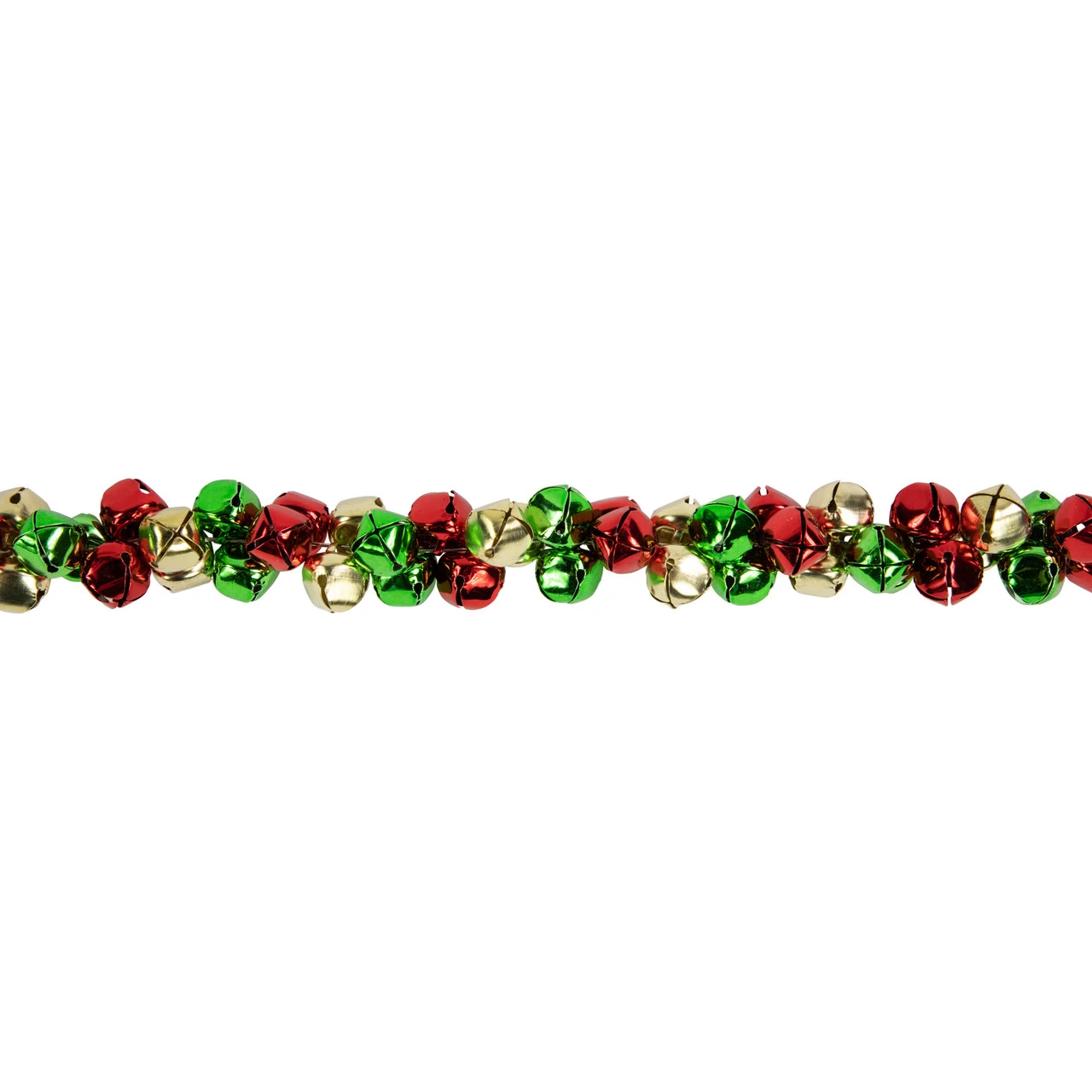 5' Green, Gold And Red Jingle Bell Christmas Garland, Unlit 9 5' Green, Gold And Red Jingle Bell Christmas Garland, Unlit - Image 7