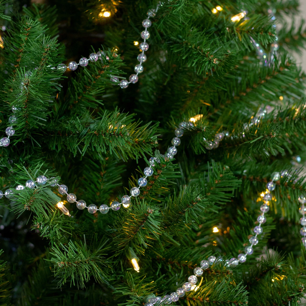 33' X .5"Clear Iridescent Beaded Artificial Christmas Garland, Unlit 5 33' X .5"Clear Iridescent Beaded Artificial Christmas Garland, Unlit - Image 3