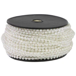 100' X 0.25" Clear Iridescent Beaded Artificial Christmas Garland, Unlit