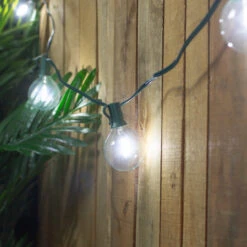10ct Pure White LED G50 Globe Patio Lights, 10ft Green Wire 5 10ct Pure White LED G50 Globe Patio Lights, 10ft Green Wire -Optimal Christmas Shop northlight ys90311 ys90313 2 97145.1667560755
