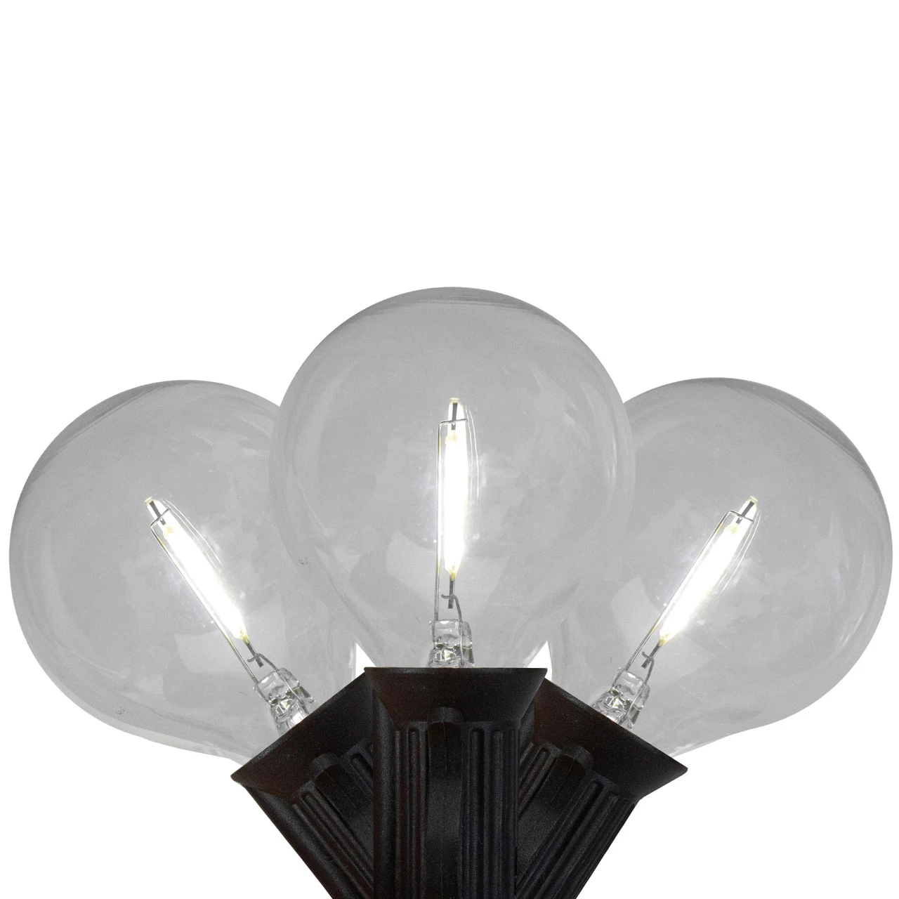 10ct Pure White LED G50 Globe Patio Lights, 10ft Black Wire 3 10ct Pure White LED G50 Globe Patio Lights, 10ft Black Wire