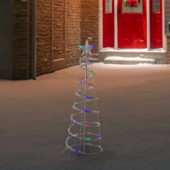 4ft LED Lighted Spiral Cone Tree Outdoor Christmas Decoration, Multi Lights -Optimal Christmas Shop northlight ys92332 3 70039.1667531698
