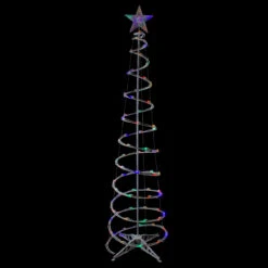 6ft LED Lighted Spiral Cone Tree Outdoor Christmas Decoration, Multi Lights -Optimal Christmas Shop northlight ys92334 large sample 2 60221.1667530325