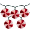 10 Count Peppermint Candy Christmas Light Set, 6ft Green Wire -Optimal Christmas Shop northlight ys93830 1 24386.1667540332