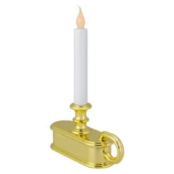 9.5" Pre-Lit LED White Lighted Christmas Candle Lamp With Gold Handle Base -Optimal Christmas Shop northlight ys93852 2 60690.1678922406