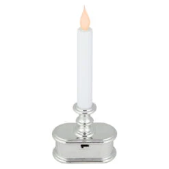 9.25" Pre-Lit LED White And Silver Lighted Christmas Candle Lamp -Optimal Christmas Shop northlight ys93853 3 40782.1678980830