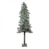 6ft Lightly Flocked Glittered Woodland Alpine Artificial Christmas Tree - Clear Lights -Optimal Christmas Shop northlight yt8658 fk 82097.1667578206