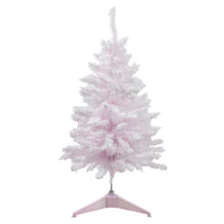3' Medium Flocked Madeline Pink Spruce Artificial Christmas Tree, Unlit
