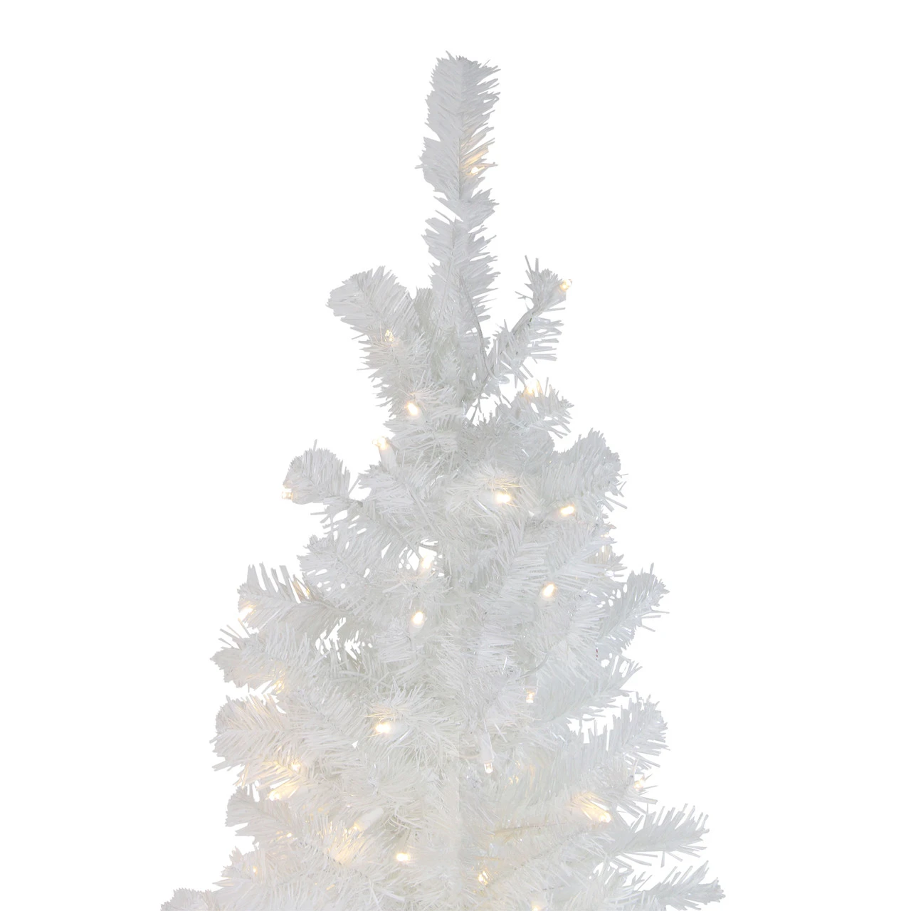6.5' Pre-Lit Pencil White Winston Pine Artificial Christmas Tree - Warm White LED Lights 4 6.5' Pre-Lit Pencil White Winston Pine Artificial Christmas Tree - Warm White LED Lights - Image 2