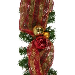 6ft Pre-Lit Decorated Red And Gold Artificial Christmas Garland, Clear Lights 7 6ft Pre-Lit Decorated Red And Gold Artificial Christmas Garland, Clear Lights -Optimal Christmas Shop northlight z00012 2 garland 99060.1668539449