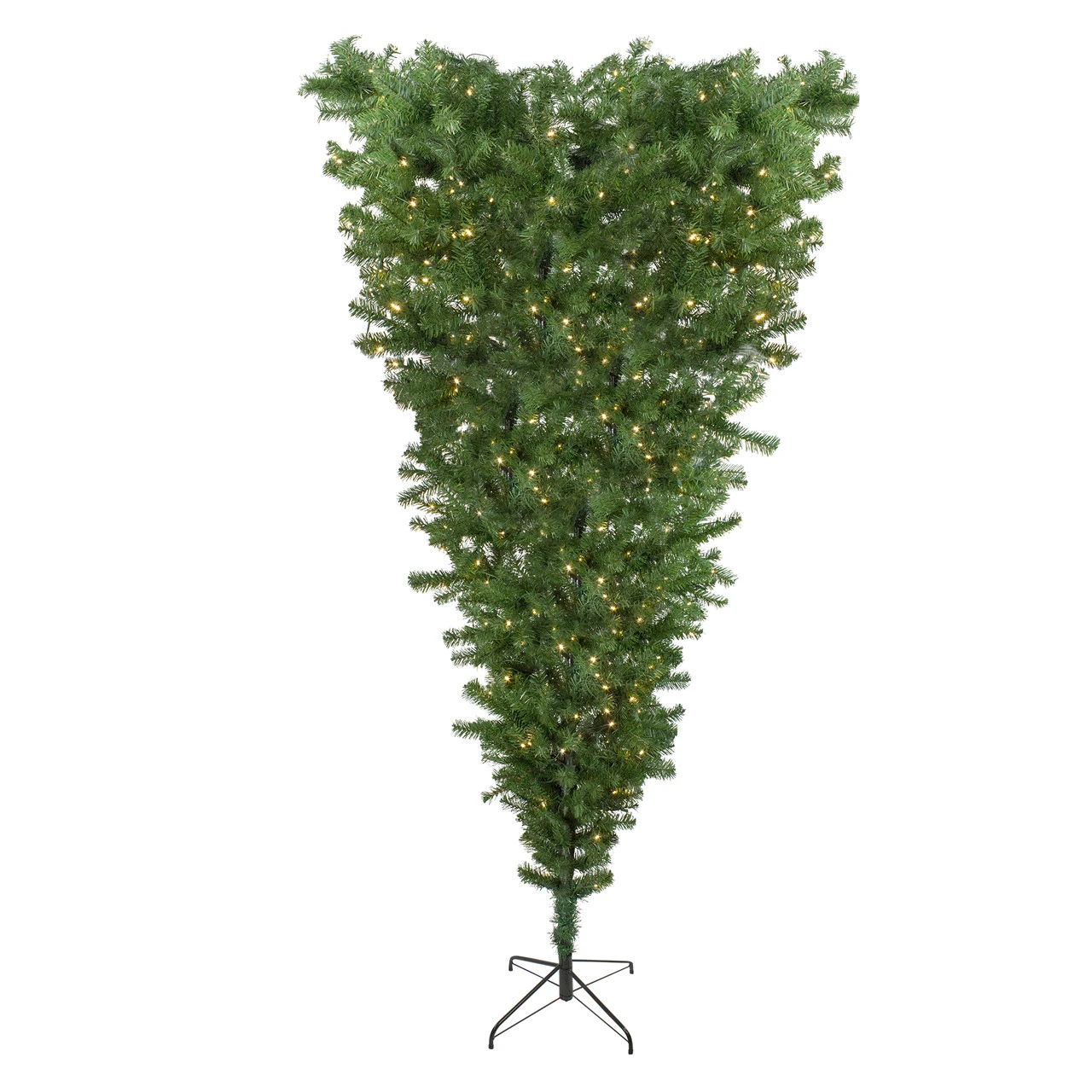 7.5' Pre-Lit Green Spruce Artificial Upside Down Christmas Tree - Warm White LED Lights 4 7.5' Pre-Lit Green Spruce Artificial Upside Down Christmas Tree - Warm White LED Lights - Image 2