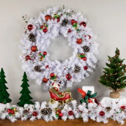 24" White Crystal Spruce Artificial Christmas Wreath - Unlit -Optimal Christmas Shop northlight z00018 3 14496.1671643764