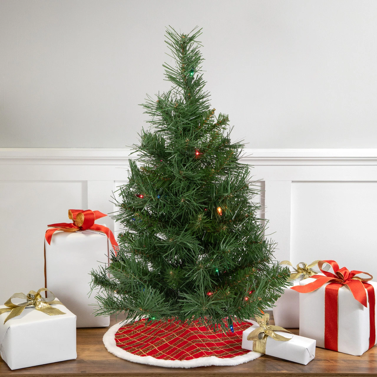 2' Pre-Lit Medium Royal Pine Artificial Christmas Tree - Multicolor Lights 3 2' Pre-Lit Medium Royal Pine Artificial Christmas Tree - Multicolor Lights