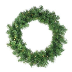 5-Piece Pre-Lit Artificial Winter Spruce Christmas Trees, Wreath And Garland Set - Clear Lights -Optimal Christmas Shop northlight z16017 wreath 69406.1670420006